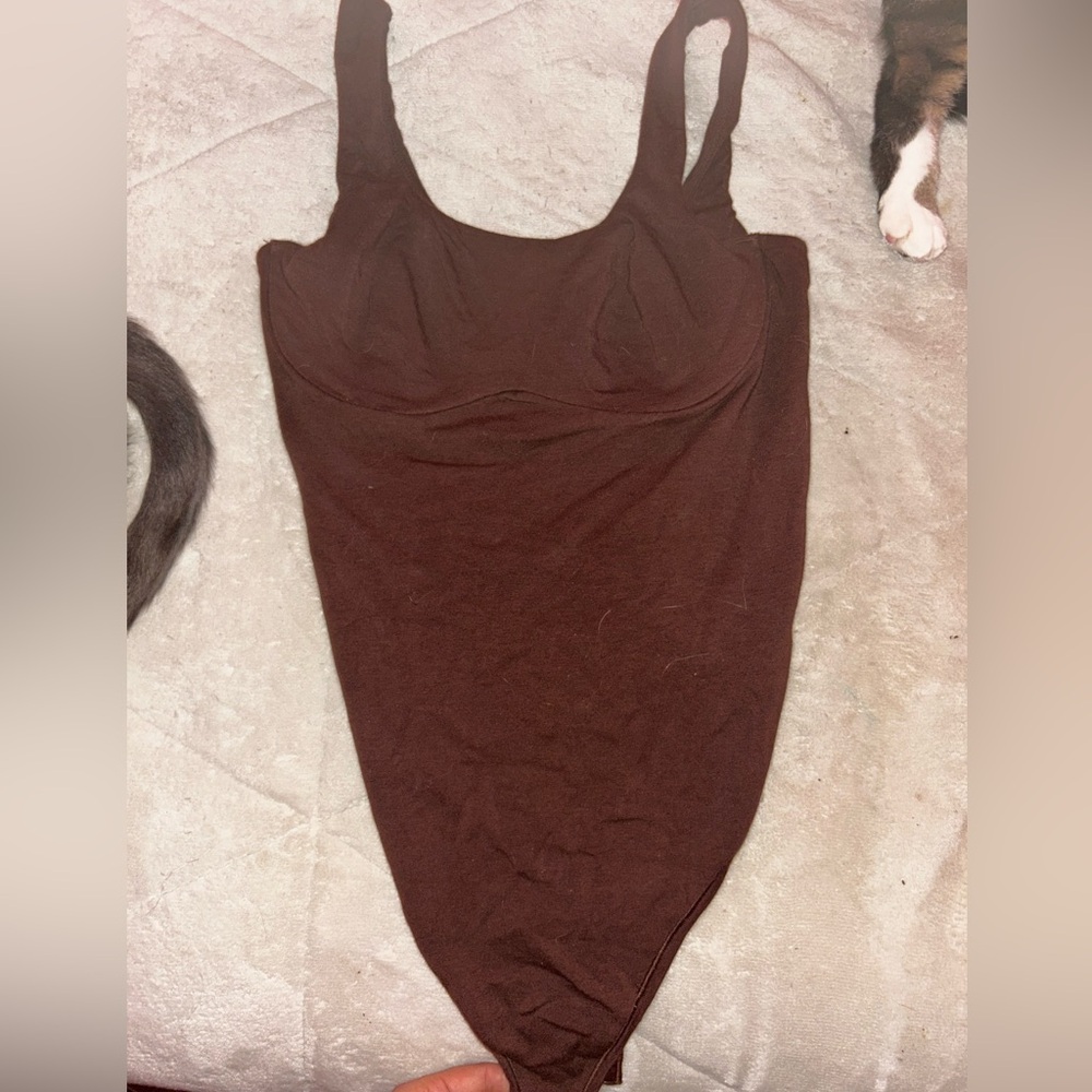 Brown Sleeveless Bodysuit